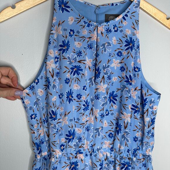 Vince Camuto Women’s Key-hole Color Blocked Floral Halter Dress Size 8P - Picture 3 of 11